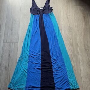Calvin Klein Dress Maxi Blue Green Sz medium